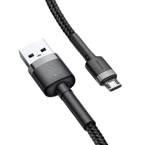 Baseus Micro USB Cafule laidas 1.5A 2m + (CAMKLF-CG1), juoda / pilka spalva