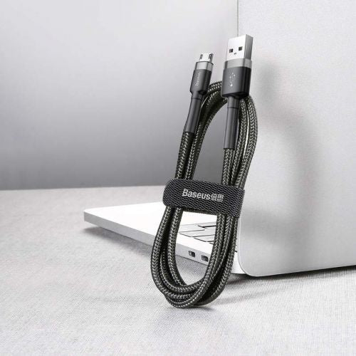 Baseus Micro USB Cafule laidas 1.5A 2m + (CAMKLF-CG1), juoda / pilka spalva