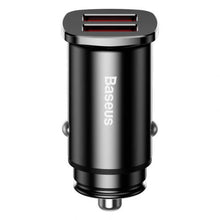 Baseus automobilinis įkroviklis Square metal A + A 30 W Dual QC3.0 (SCP.AFC) (CCALL-DS01), juoda spalva