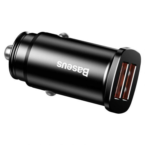 Baseus automobilinis įkroviklis Square metal A + A 30 W Dual QC3.0 (SCP.AFC) (CCALL-DS01), juoda spalva