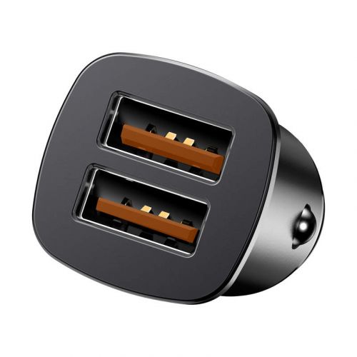 Baseus automobilinis įkroviklis Square metal A + A 30 W Dual QC3.0 (SCP.AFC) (CCALL-DS01), juoda spalva