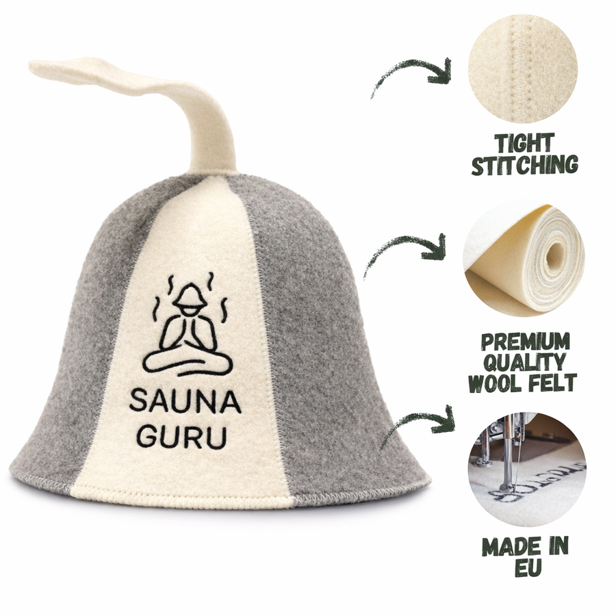 Czapka do sauny „Sauna Guru” 100% wełna
