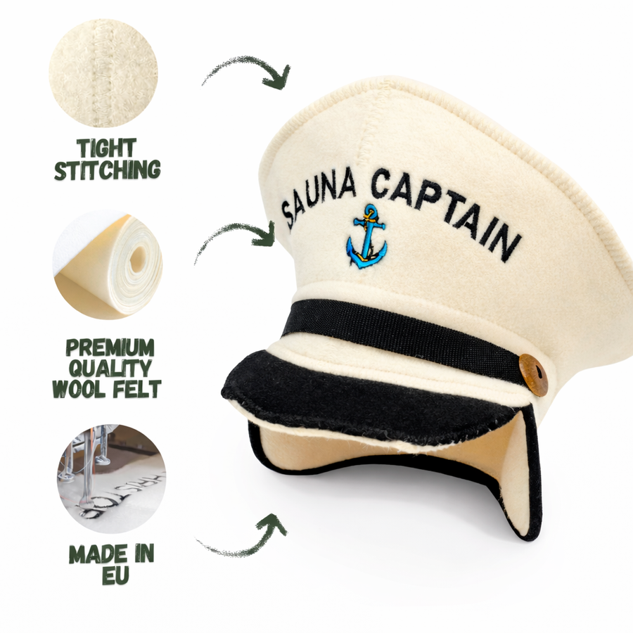 Wool Sauna Hat – Sauna Captain | Premium Sauna Accessory