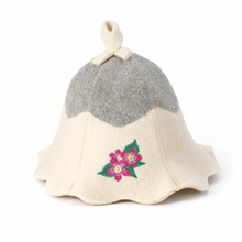 Sauna Hat ‘Flowers’ 100% Wool