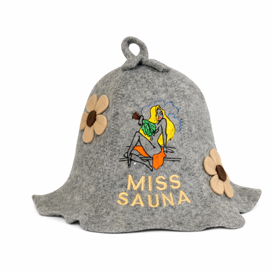 Czapka do sauny 'Miss Sauna' 100% wełna