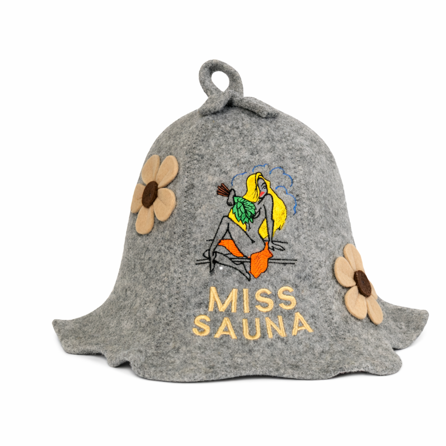 Czapka do sauny 'Miss Sauna' 100% wełna