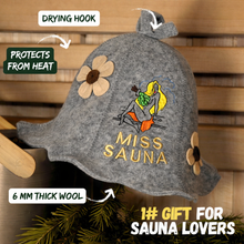 Czapka do sauny 'Miss Sauna' 100% wełna