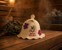 Czapka do sauny 'Miss Sauna' 100% wełna