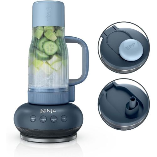 Ninja BlendBoss Blender 710ml su Removable Travel Cup, 3 Preset Mode Cyberspace DB351EUCY, juoda spalva