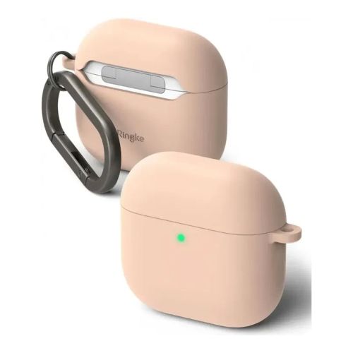 Ringke AirPods 4 dėklas Silicone, rožinio smėlio spalva