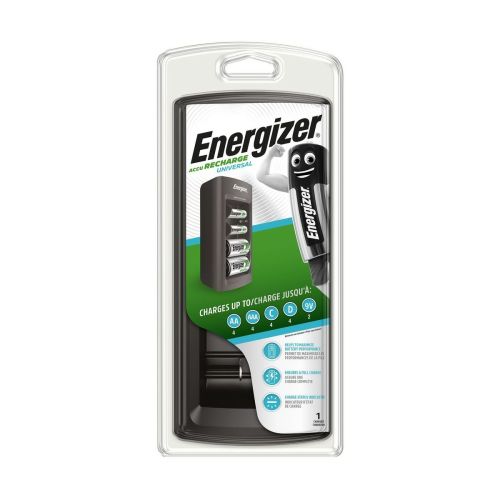 Energizer baterija įkroviklis Universal skirtas AAA, AA, C, D NiMH Batteries, juoda spalva