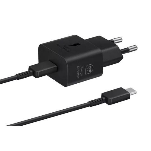 Samsung kelioninis įkroviklis 25 W EP-T2510X PD 3.0 su Type-C į USB-C laidas (1m) (EP-T2510XBEGEU), juoda spalva
