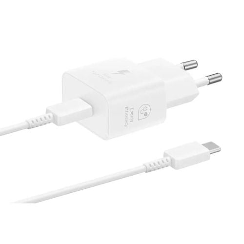 Samsung kelioninis įkroviklis 25 W EP-T2510X PD 3.0 su Type-C į USB-C laidas (1m) (EP-T2510XWEGEU), balta spalva
