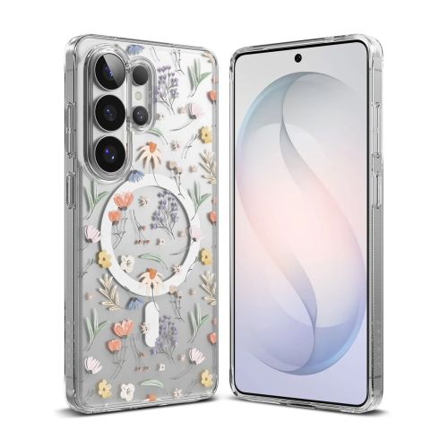 Ringke Galaxy S26 Ultra dėklas Fusion Design magnetinis Dry Flowers, juoda spalva