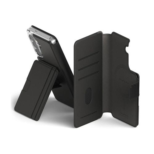 Ringke Galaxy S26 dėklas Folio stovas Wallet magnetinis, juoda spalva