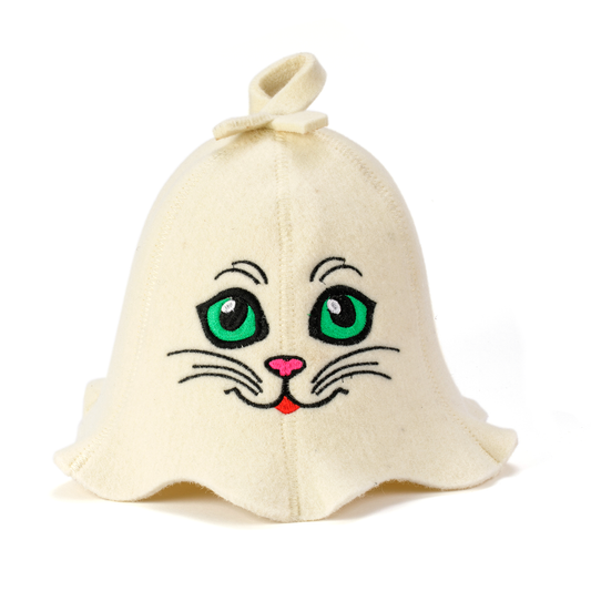 Czapka do sauny „Sauna Kitten” 100% wełna