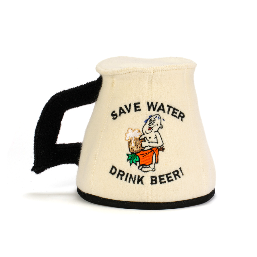 Wool Sauna Hat - Save Water Drink Beer | Funny Sauna Gift