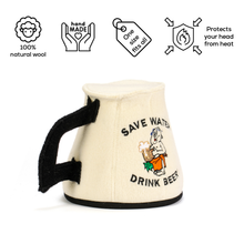 Wool Sauna Hat - Save Water Drink Beer | Funny Sauna Gift