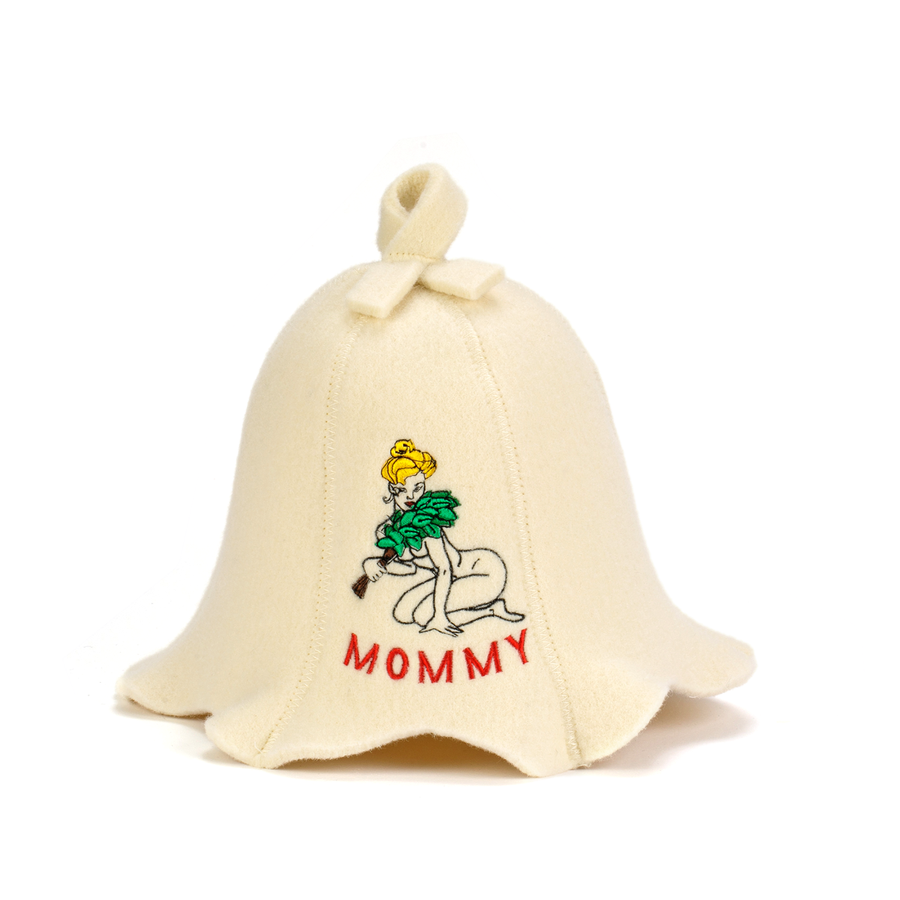 Sauna Hat ‘Sauna Mommy’ 100% Wool