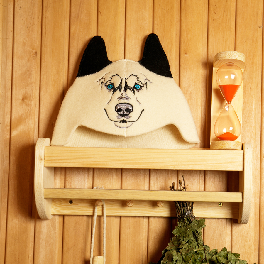 Children's Sauna Hat 'Wolf', 100% Wool