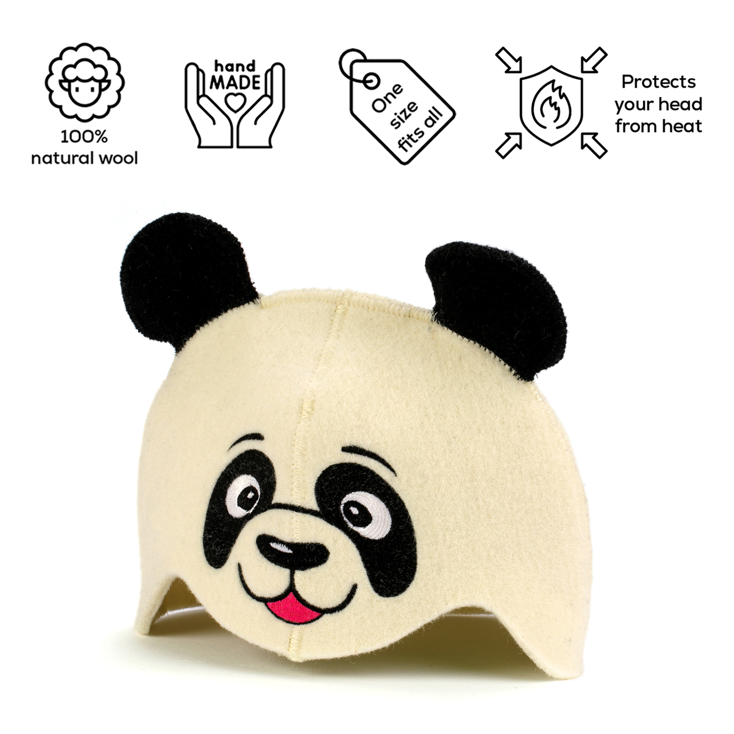 Sauna Hat 'Panda' 100% Wool