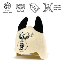 Children's Sauna Hat 'Wolf', 100% Wool