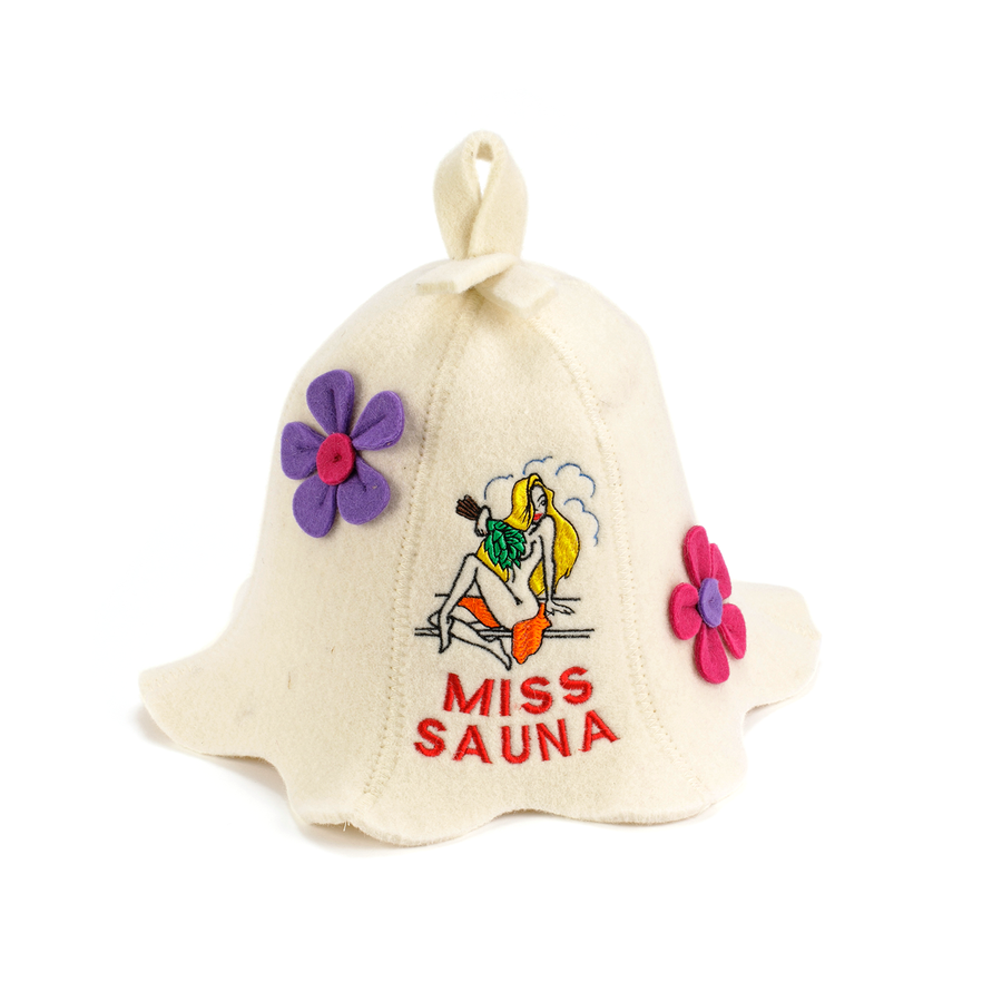 Czapka do sauny 'Miss Sauna' 100% wełna