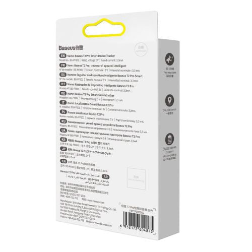 Baseus Home Intelligent T2 Pro Keychain belaidis Key ir Other Object Finder BT 5.0 (FMTP000002), balta spalva
