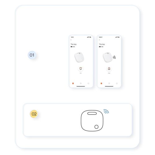Baseus Home Intelligent T2 Pro Keychain belaidis Key ir Other Object Finder BT 5.0 (FMTP000002), balta spalva