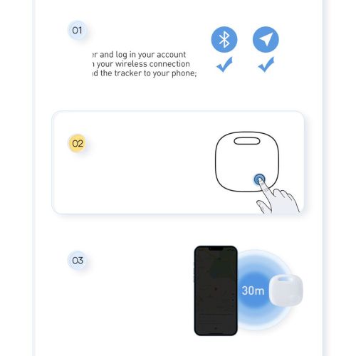 Baseus Home Intelligent T2 Pro Keychain belaidis Key ir Other Object Finder BT 5.0 (FMTP000002), balta spalva