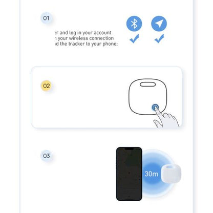 Baseus Home Intelligent T2 Pro Keychain belaidis Key ir Other Object Finder BT 5.0 (FMTP000002), balta spalva