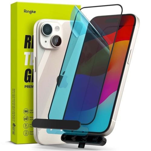 Ringke iPhone 15/ 16 ekrano apsauga Privacy grūdintas stiklas 9H su installation jig, skaidri spalva