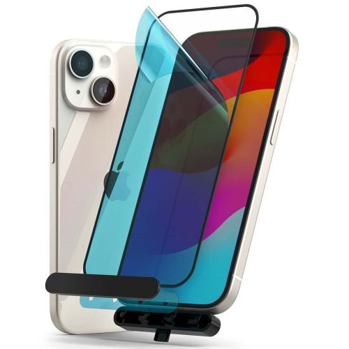 Ringke iPhone 15/ 16 ekrano apsauga Privacy grūdintas stiklas 9H su installation jig, skaidri spalva