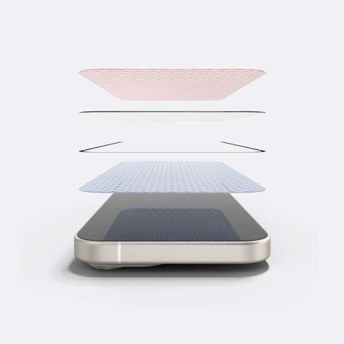 Ringke iPhone 15/ 16 ekrano apsauga Privacy grūdintas stiklas 9H su installation jig, skaidri spalva