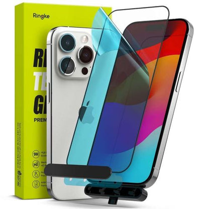 Ringke iPhone 15 Pro ekrano apsauga Premium grūdintas stiklas 9H su installation jig, skaidri spalva