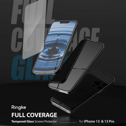 Ringke iPhone 13/13 Pro ekrano apsauga Invisible Defender ID grūdintas stiklas, juoda spalva