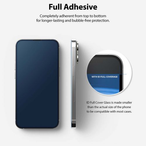 Ringke iPhone 13/13 Pro ekrano apsauga Invisible Defender ID grūdintas stiklas, juoda spalva