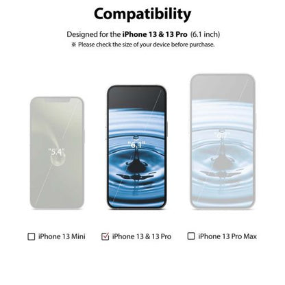 Ringke iPhone 13/13 Pro ekrano apsauga Invisible Defender ID grūdintas stiklas, juoda spalva