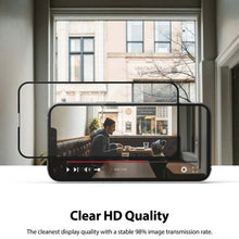 Ringke iPhone 13/13 Pro ekrano apsauga Invisible Defender ID grūdintas stiklas, juoda spalva