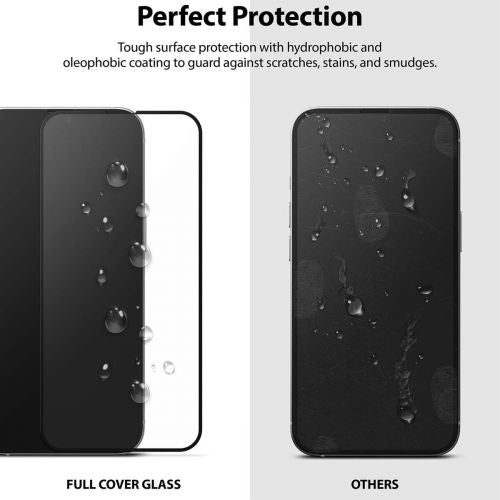 Ringke iPhone 13/13 Pro ekrano apsauga Invisible Defender ID grūdintas stiklas, juoda spalva
