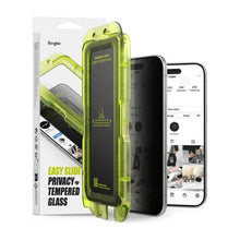 Ringke iPhone Air ekrano apsauga Premium Easy Slide Privacy grūdintas stiklas 9H su installation jig (2 vnt.), skaidri spalva