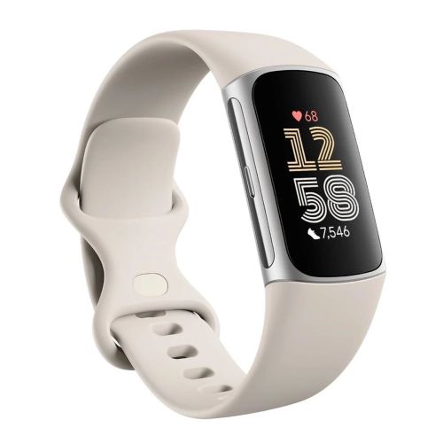 FitBit Charge 6 Advanced Fitness ir Health Tracker, Porcelain, juoda spalva, atidaryta pakuotė