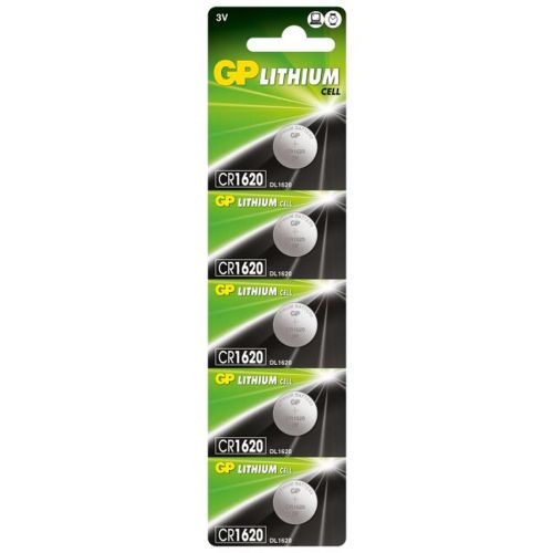 GP baterija (CR1620) Lithium coin, CR1620-7U5 (5 batteries / blister) 3V