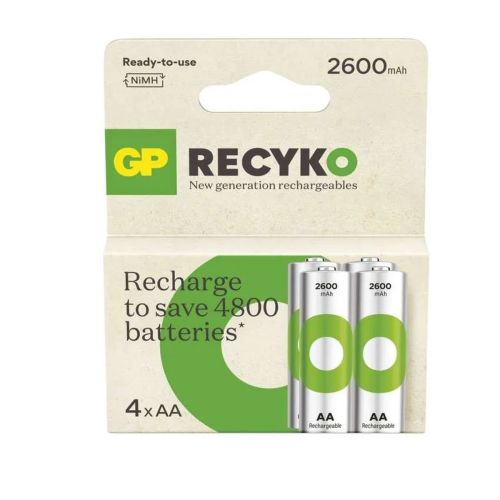 GP baterija (AA) Rechargeable NIMH R6/AA, 270AAHCE-R21, ReCyko (4 batteries / blister), 2700 mAh
