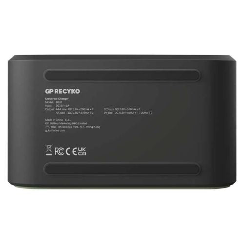 GP baterija įkroviklis B361 su 4 Channels, 2600 mAh, 2.8V,, juoda spalva