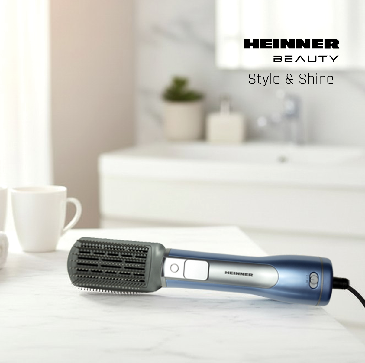 Karšto oro šepetys 1200 W, mėlynas/pilkas, HAB-R12DC-BL2 HEINNER