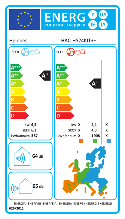 Oro kondicionierius OPAL, KIT 6.5kW/7.1kW HAC-HS24KIT++ HEINNER