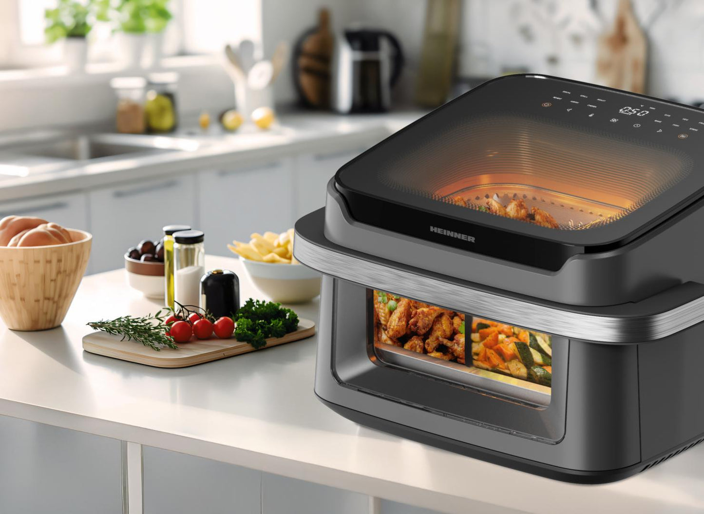 Karšto oro gruzdintuvė 2200W, 10L HAF-C10DB22GREY HEINNER