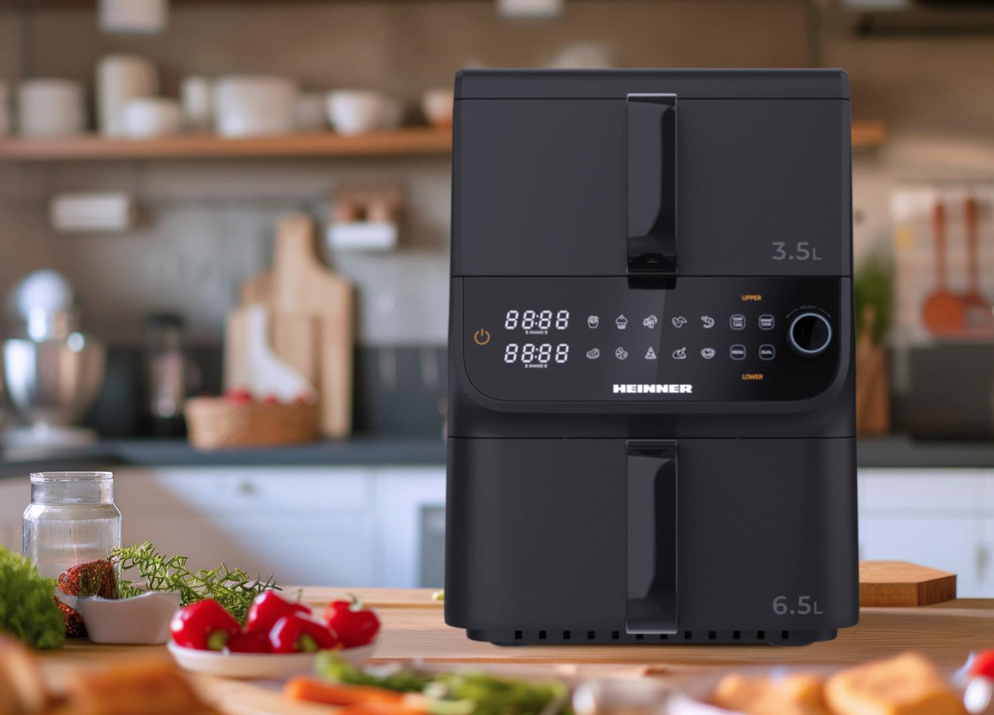 Karšto oro gruzdintuvė 2500W, 10L HAF-C10DBS25BK HEINNER