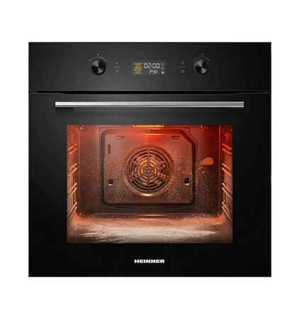 Įmontuojama 70L orkaitė su savaiminio išsivalymo funkcija, HBO-M7010GCDRP-GBK HEINNER